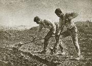 Jean Francois Millet Two person dig the land painting